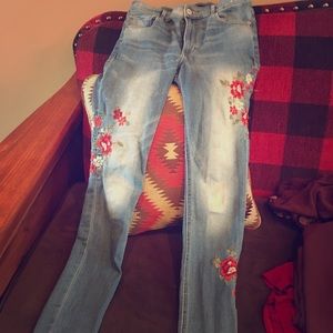Express embroidered jeans